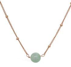 Chalcedony Gemstone necklace, Brass 22k gold plated, Wholesale jewelry